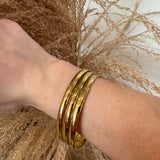Gold Goddess Bangle Bracelet Set - Thick