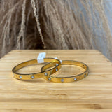 Diamond Bangle Bracelet - Gold 360