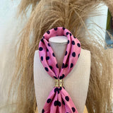 Cowboy Polka Dot Silk Scarf - Pink
