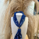 Bandana Silk Scarf - Navy