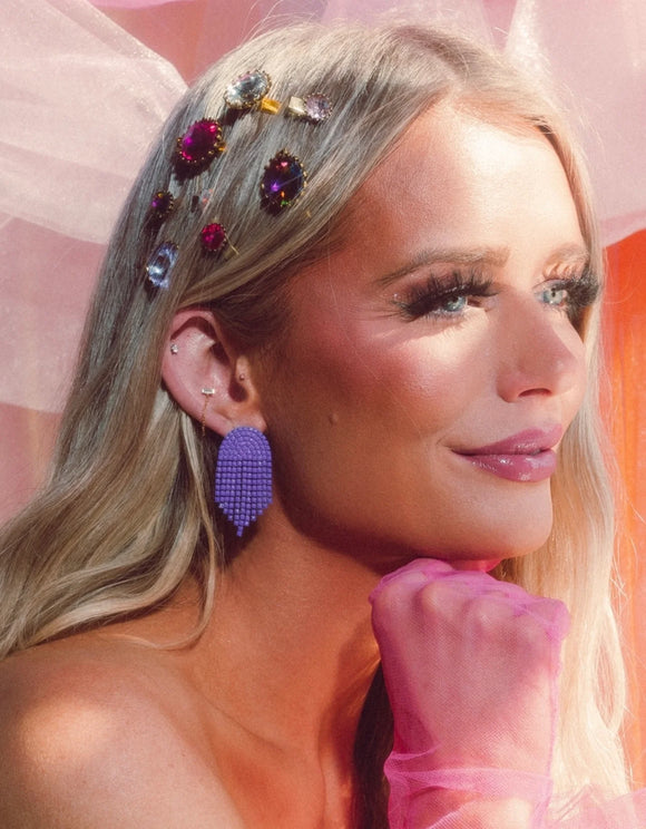 Lavender Mini Fringe Earrings