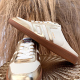 {Back70} Easter In Metallic Gold Backless Sneaker