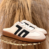 {Back70} Easter In White Black Backless Sneaker