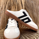 {Back70} Easter In White Black Backless Sneaker