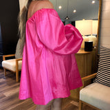 Brenna Mini Dress - Dragonfruit Taffeta