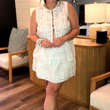 Camden Tie Blouse - Cream Voile Trim