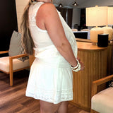 Camden Skort - Cream Voile Trim