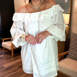 Meadow Mini Dress - Cream Voile Trim