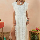 {Spell} Yaya Lace Kaftan - Antique White