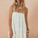 {Spell} Yaya Scarf Mini Dress - Antique White