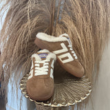 {Back70} Easter Fl Backless Sneakers - Tobacco White