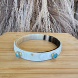 Bone + Turquoise Bangles