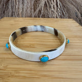 Bone + Turquoise Bangles