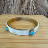 Bone + Turquoise Bangles