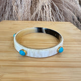 Bone + Turquoise Bangles