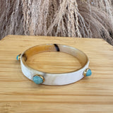 Bone + Turquoise Bangles