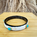 Bone + Turquoise Bangles