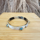 Bone + Turquoise Bangles