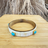 Bone + Turquoise Bangles