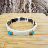 Bone + Turquoise Bangles