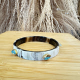 Bone + Turquoise Bangles
