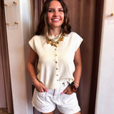 Soho Sweater Tank - Cream