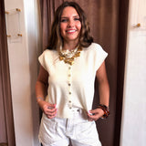 Soho Sweater Tank - Cream