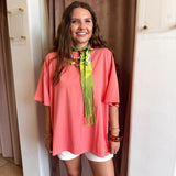 Oversized One Size Plain Tee - Blossom