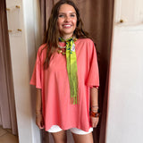 Oversized One Size Plain Tee - Blossom