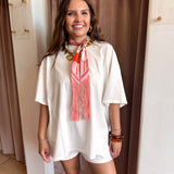 Oversized One Size Plain Tee - White