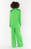 Hayes Trouser Bright Green Luxe Satin