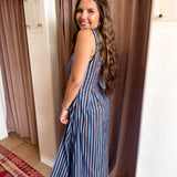 Lover Girl Striped Tank Maxi Dress - Blue