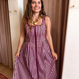 Lover Girl Striped Maxi Dress - Pink