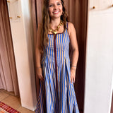 Lover Girl Striped Maxi Dress - Brown