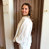 Mountain White Eyelet Collar Top