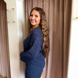 The Lauren Cable Knit Short Set - Navy