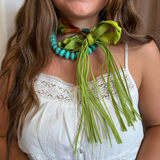 Fringe Silk Twilly Scarves