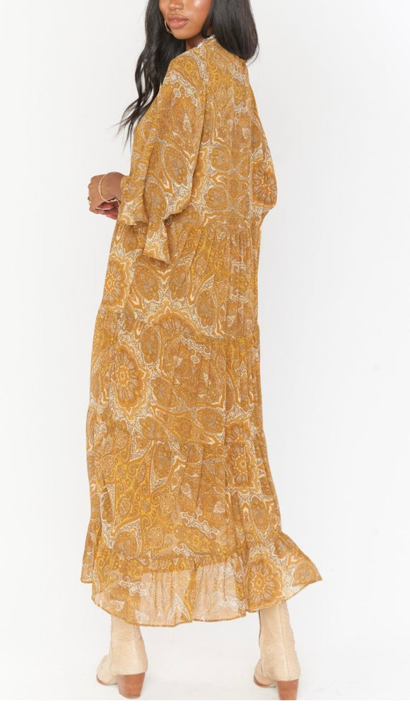 Viola Maxi Dress Golden Paisley