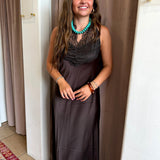 Little Luxury Slip Dress - Brown