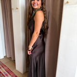 Little Luxury Slip Dress - Brown