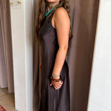 Little Luxury Slip Dress - Brown