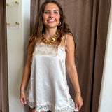 Delicate Lace Cami - Almond
