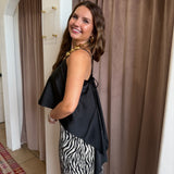 City Moves Satin Bandeau Top - Black