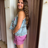 Lovely Lace Satin Shorts - Rose