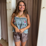 Lovely Lace Satin Shorts - Mocha
