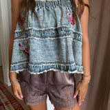 Lovely Lace Satin Shorts - Mocha