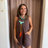 Romp Around Romper - Brown