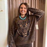 Seasons Wild Tiger Graphic Knit Sweater