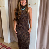 Wild Tiger Knit Maxi Dress