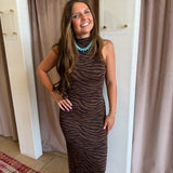 Wild Tiger Knit Maxi Dress
